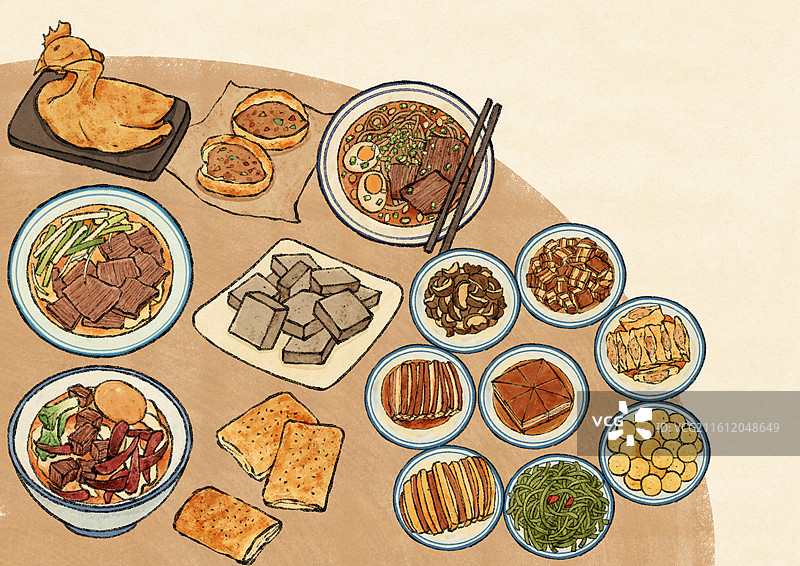 河北石家庄美食插画图片素材