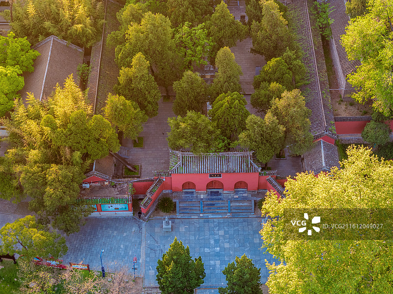 中国河南南阳卧龙岗武侯祠航拍风光图片素材