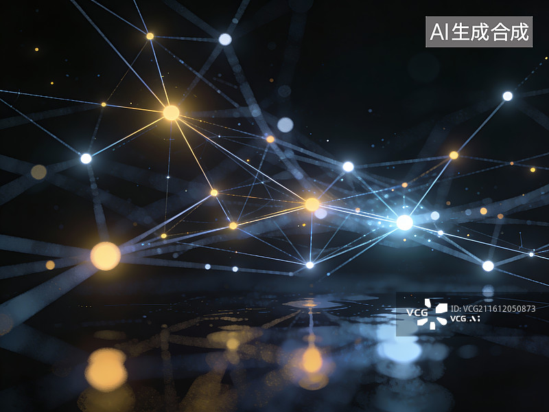 【AI数字艺术】光点网络连接动态图图片素材