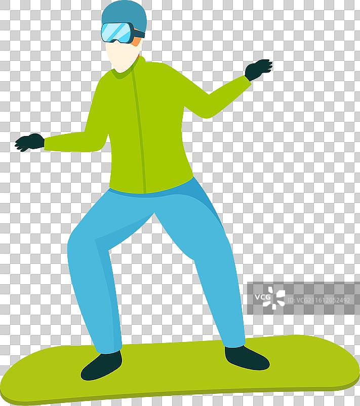 戴着防护面具享受滑雪乐趣的滑雪者图片素材