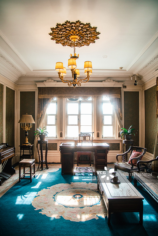 吉林长春伪满皇宫博物院缉熙楼谭玉玲书房图片素材