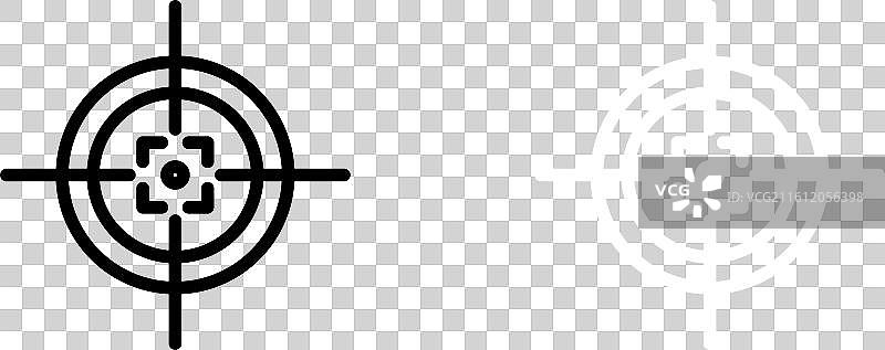 白色背景上的枪靶图标集图片素材