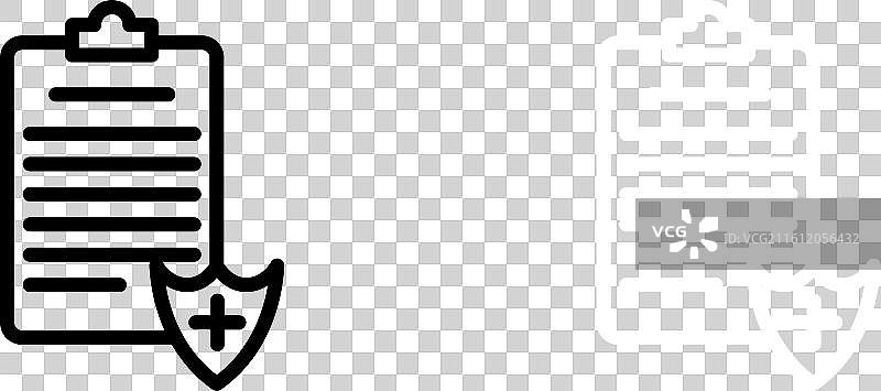 白色背景上的健康保险图标集图片素材