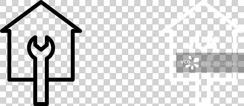 白色背景上的家庭维修图标集图片素材