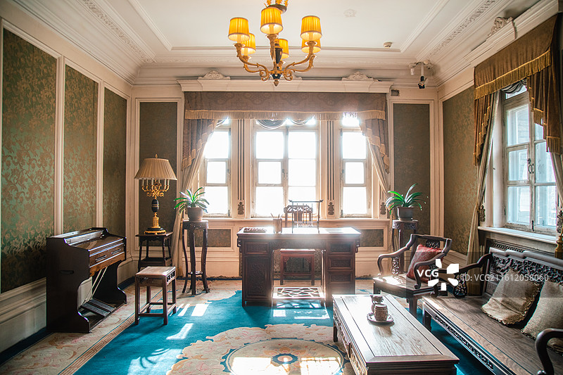吉林长春伪满皇宫博物院缉熙楼谭玉玲书房图片素材