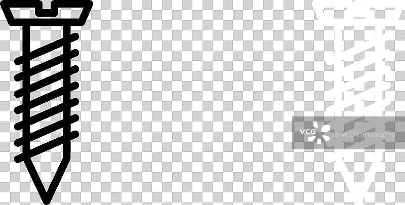 白色背景上的种植体图标集图片素材