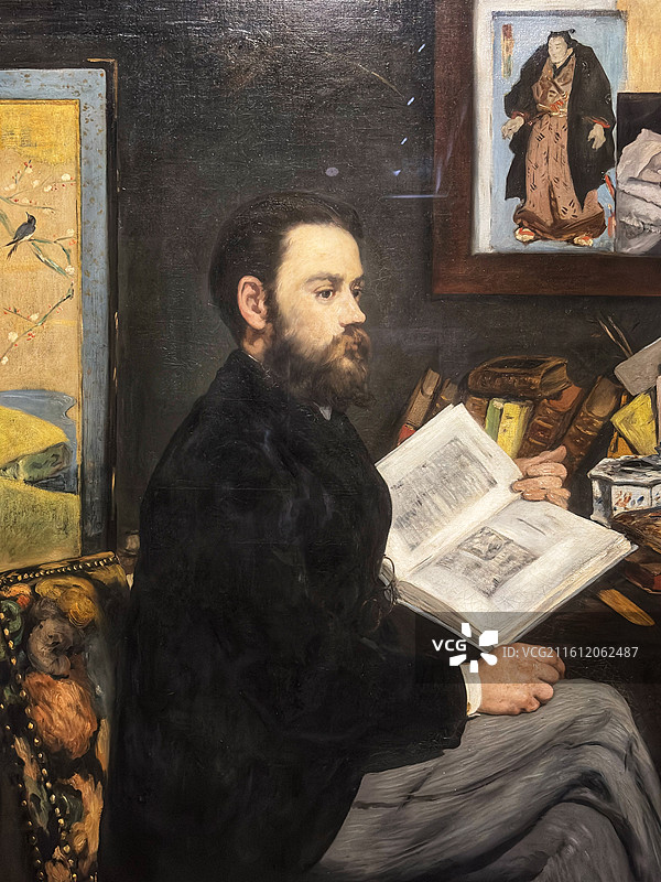 法国巴黎奥赛美术馆藏爱德华·马奈油画《埃米尔·左拉》图片素材