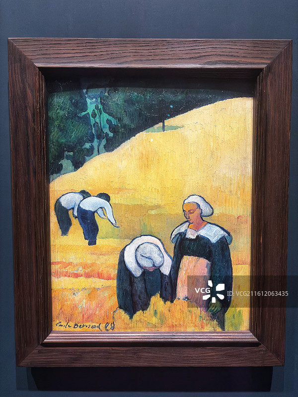 法国巴黎奥赛美术馆藏埃米尔·贝尔纳油画《麦收》图片素材