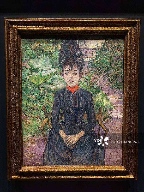 法国巴黎奥赛美术馆藏亨利·德·图卢兹-劳特累克油画《花园中的女人》图片素材