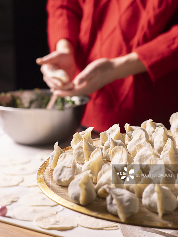 春节立冬冬至包水饺图片素材