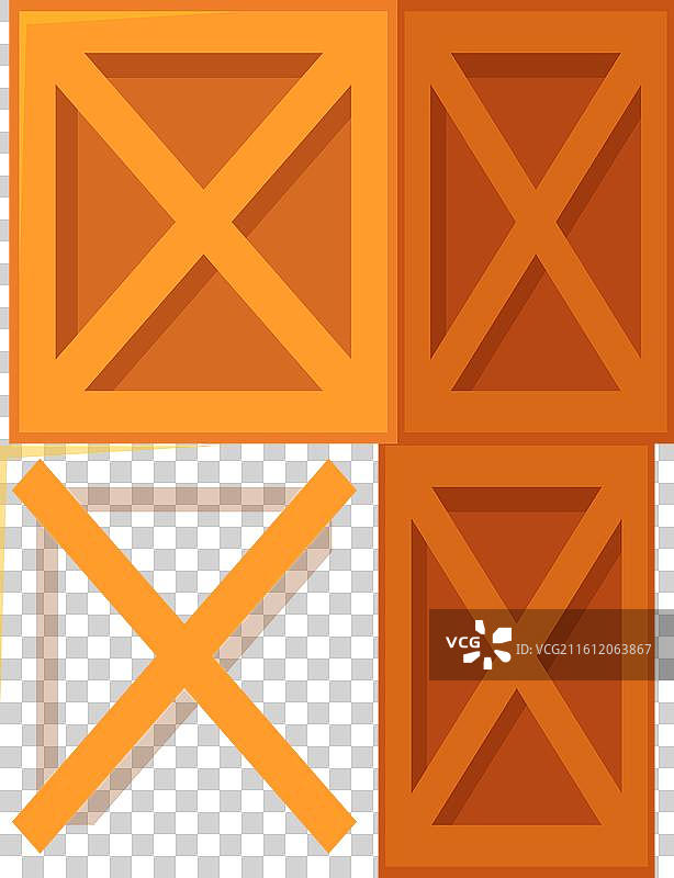 堆叠的四个木箱，用于物流和仓储图片素材