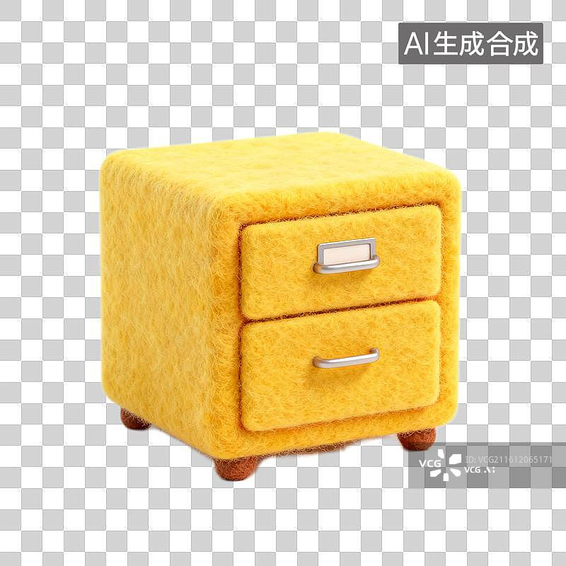 【AI数字艺术】可爱的毛绒办公柜图片素材