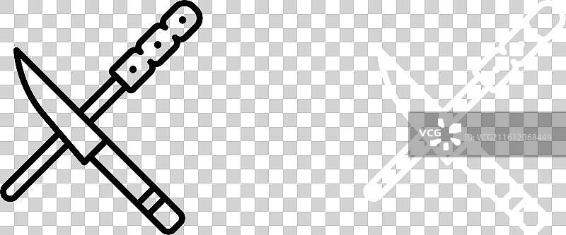 白色背景上的磨刀器图标集图片素材