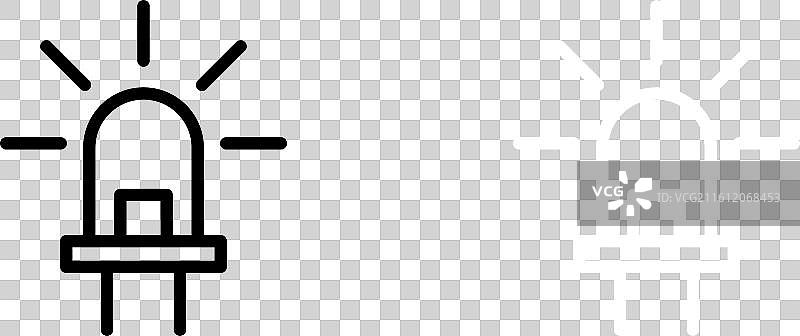 白色背景上的LED图标集图片素材