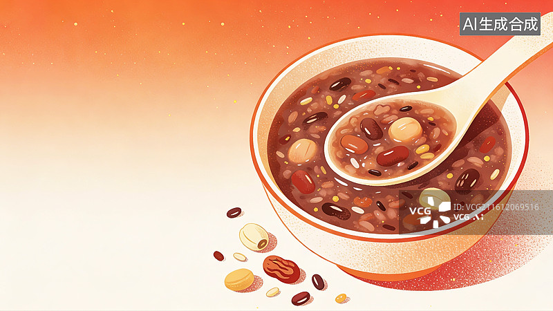 【AI数字艺术】冬天腊八节吃腊八粥图片素材