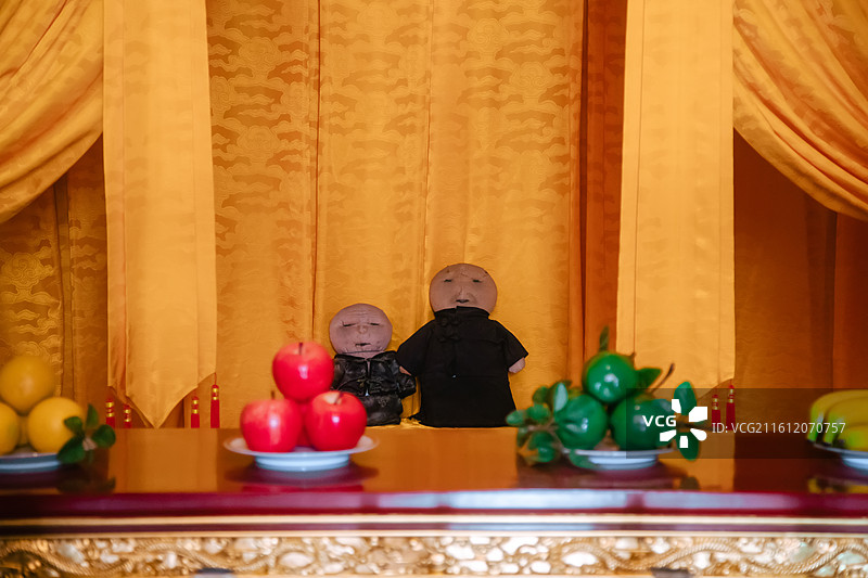 吉林长春伪满皇宫博物院怀远楼奉先殿室内陈设图片素材