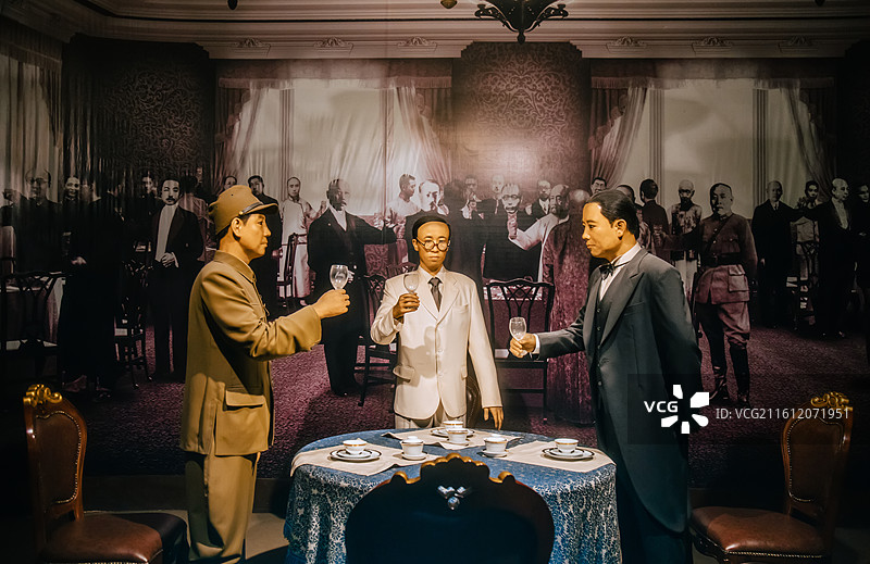 吉林长春伪满皇宫博物院嘉乐殿室内展览图片素材