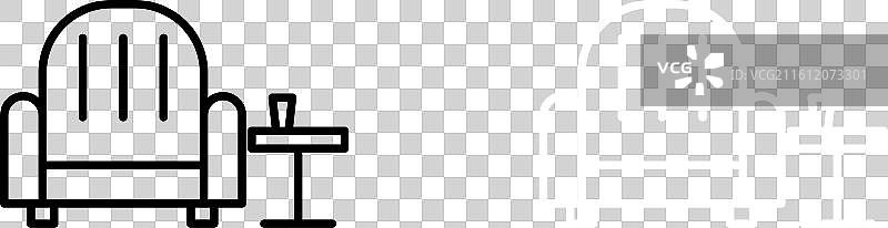 在白色背景上的休息区图标集图片素材