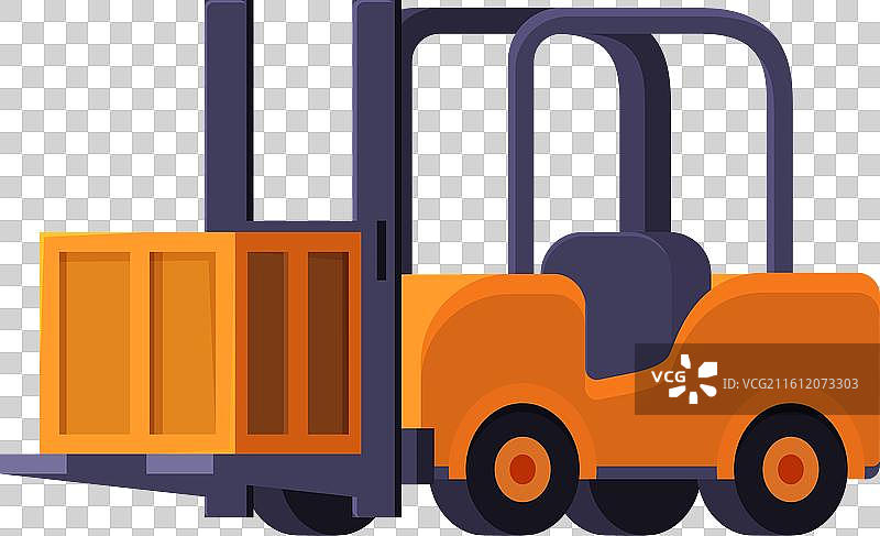 叉车正在仓库里吊起木箱图片素材