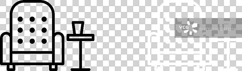 白色背景上的休息区图标集图片素材