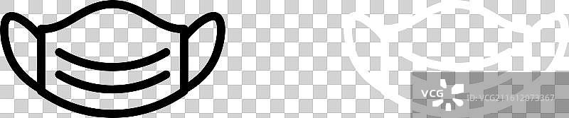 白色背景上的医用口罩图标集图片素材