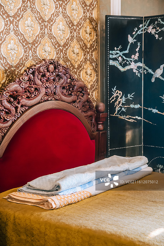 吉林长春伪满皇宫博物院缉熙楼溥仪卧室图片素材