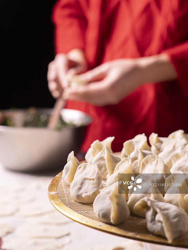 春节立冬冬至包水饺图片素材