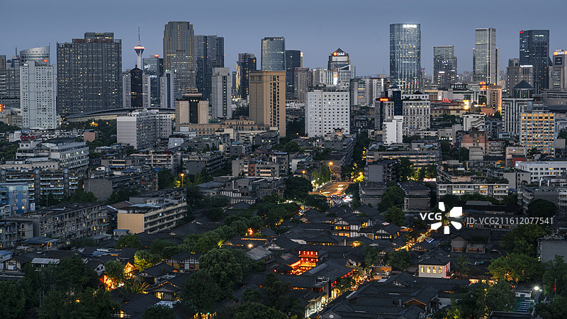 蓉城！古今同框！宽窄巷子图片素材