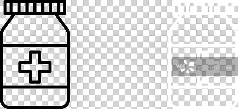 白色背景上的药瓶图标集图片素材