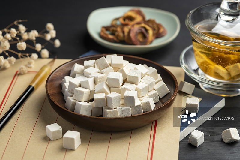 传统中药材茯苓特写图片素材