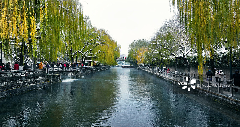 护城河白石泉雪景图片素材