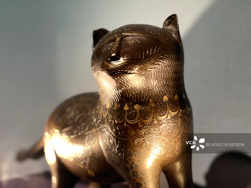 猫形饰品 伊朗 钢 金 银 1850-1900年图片素材