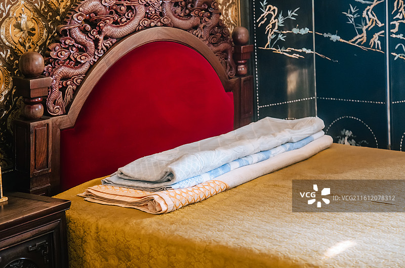 吉林长春伪满皇宫博物院缉熙楼溥仪卧室图片素材