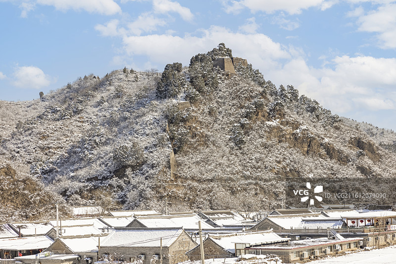 冬天北京密云古北口雪景图片素材
