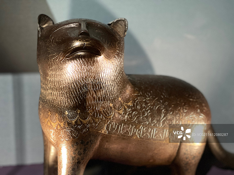 猫形饰品 伊朗 钢 金 银 1850-1900年图片素材