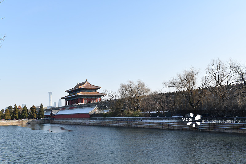 冬季雪后故宫博物院神武门图片素材