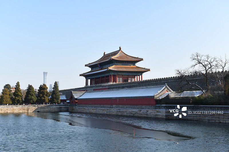 冬季雪后故宫博物院神武门图片素材
