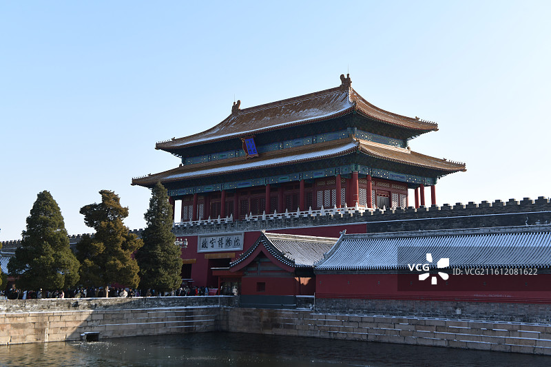 冬季雪后故宫博物院神武门图片素材