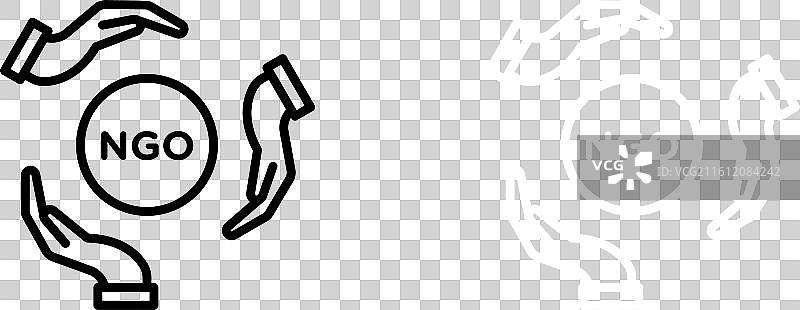 非政府组织图标集，白色背景图片素材