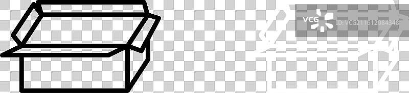 白色背景上的打开的盒子图标集图片素材