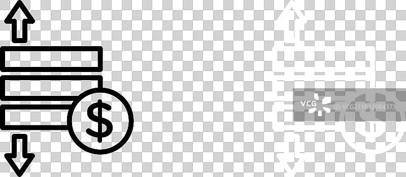 在白色背景上显示的营业利润亏损图标集图片素材