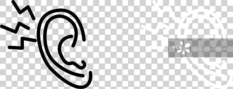 白色背景上的 otitis 图标集图片素材