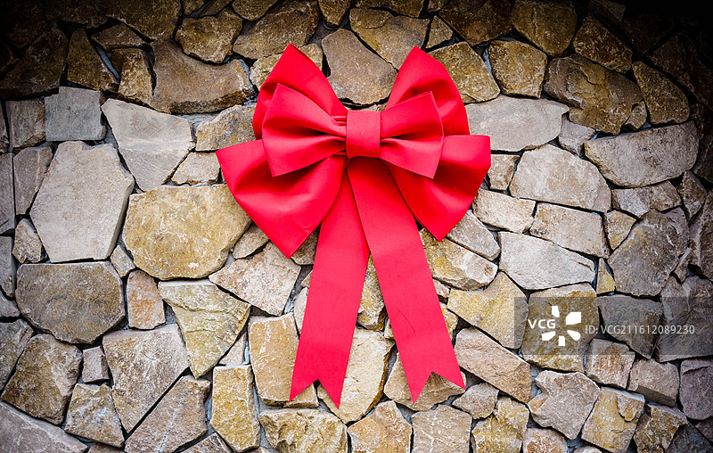 超大蝴蝶结红色特写图片素材
