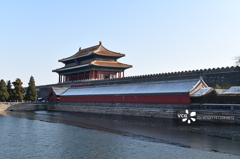 冬季雪后故宫博物院神武门图片素材