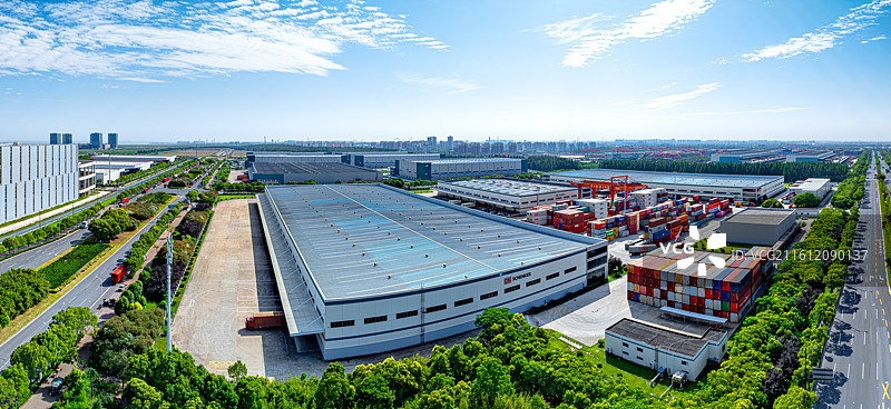 临港物贸园区 临港普洛斯物流仓库 洋山特殊综合保税区陆域 临港自贸区洋山特保区海关图片素材
