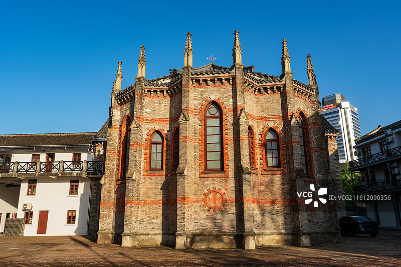 宁波三江口老外滩天主教堂图片素材