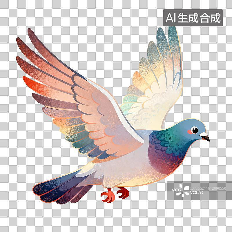 【AI数字艺术】信鸽动物插画图片素材