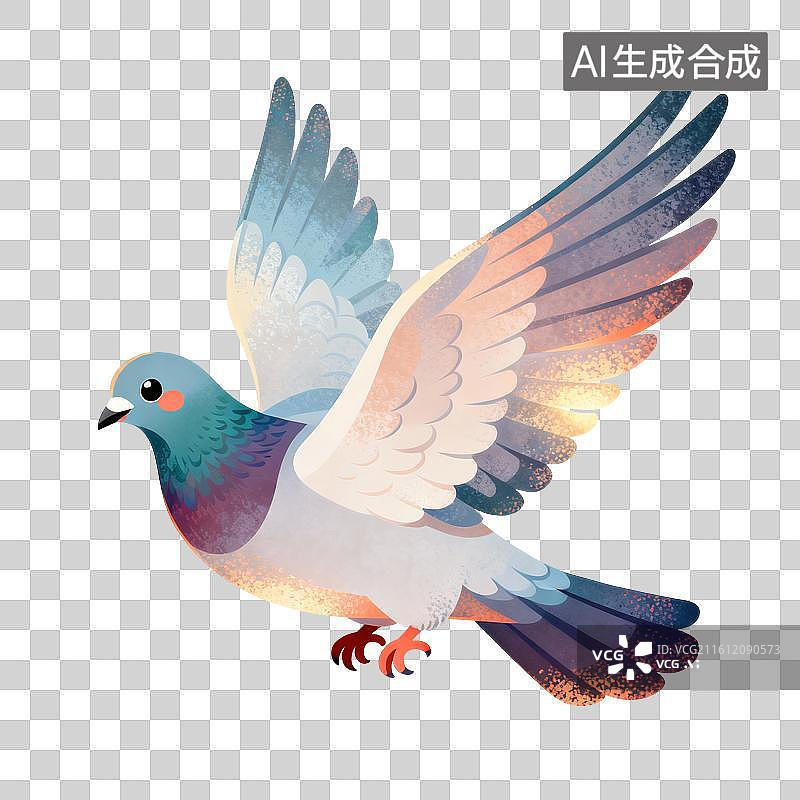 【AI数字艺术】信鸽动物插画图片素材