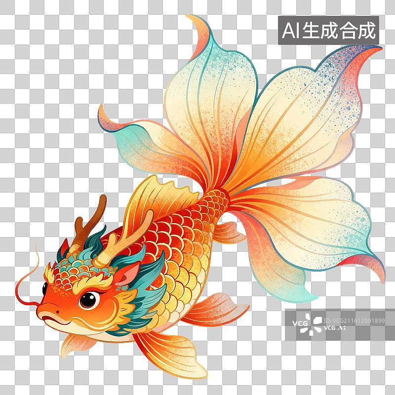 【AI数字艺术】螭吻神兽节日插画图片素材