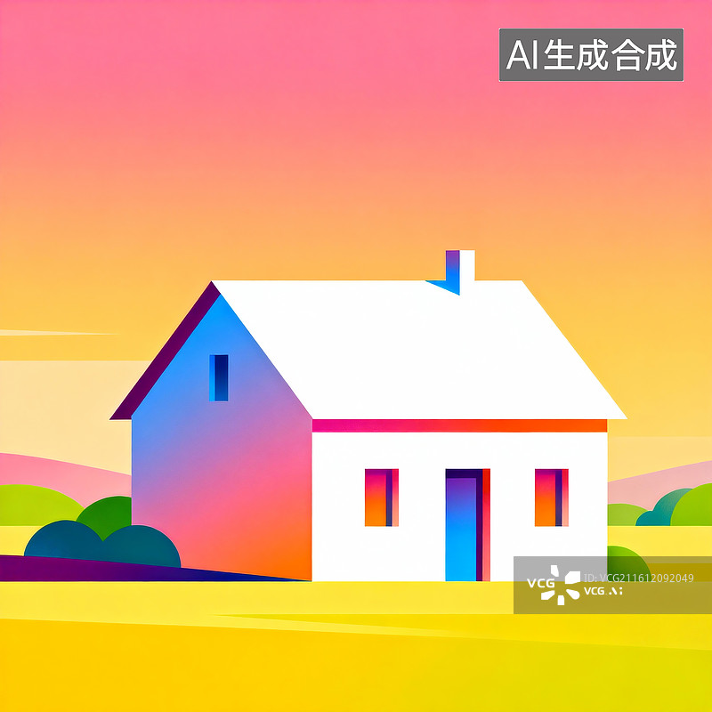 【AI数字艺术】大自然的乡村房子图片素材